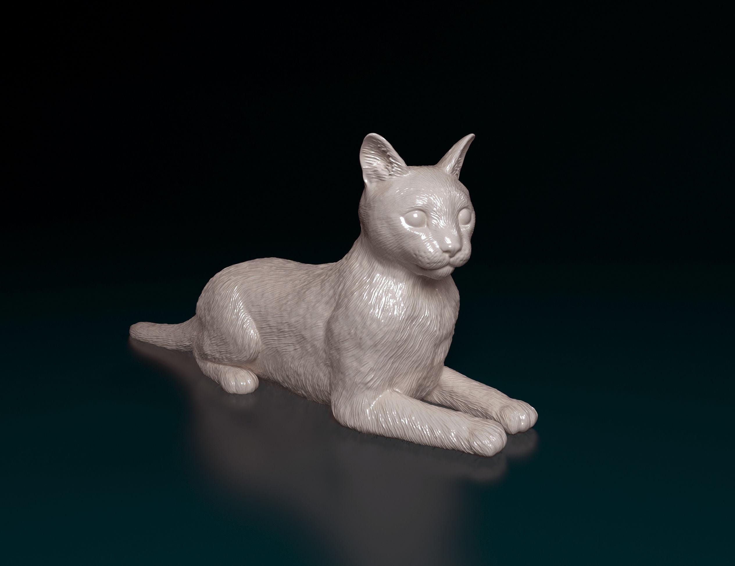 3D Printed Tabby Cat - Realistic Striped Figurine, Handmade Pet Sculpture, Home Decor Gift