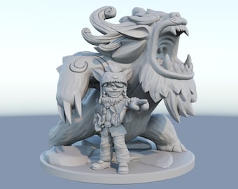 League of Legends Nunu and Willump Figurine - 3D Printed Collectible for Your Gaming Haven -Ready to Painting
