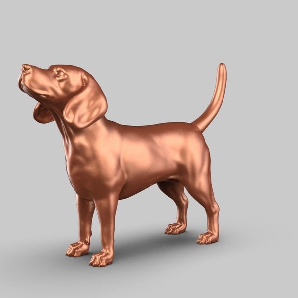 3D Printed Beagle Dog Statue - Ready-to-paint unpainted printing or painting service by us