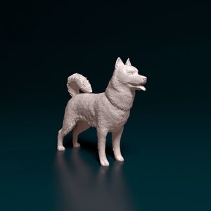 3D-geprint hondenbeeldje Siberische husky voor display of huisdiermonument