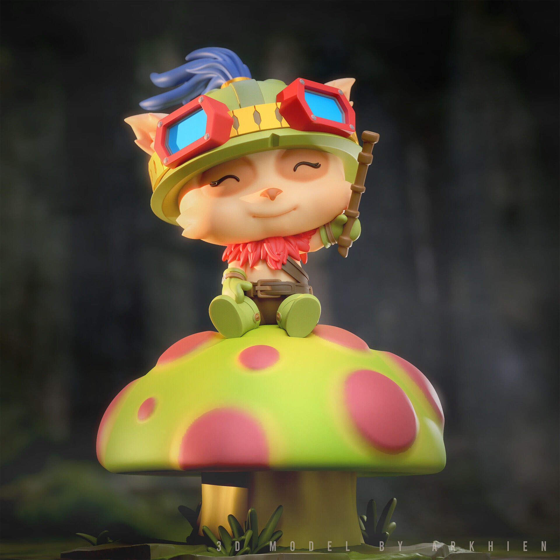 League of Legends Chibi Teemo Figurine - 3D Printed Collectible 