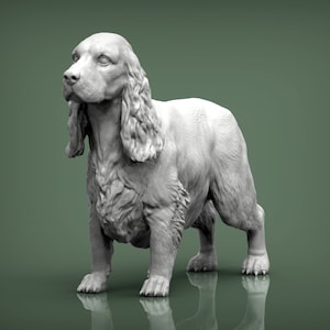 3D Printed English Cocker Spaniel – Dog Sculpture for Home Decor or Pet Memorial Gift