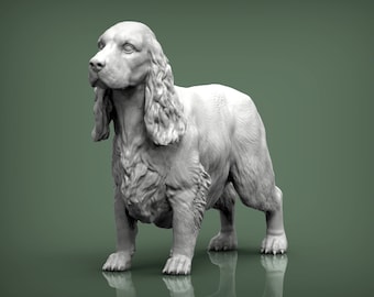 3D Printed English Cocker Spaniel – Dog Sculpture for Home Decor or Pet Memorial Gift
