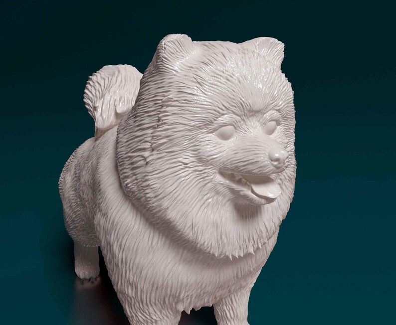 Pomeranian 3D Printed Dog Statue for Pet Memorial or Shelf Display image 5