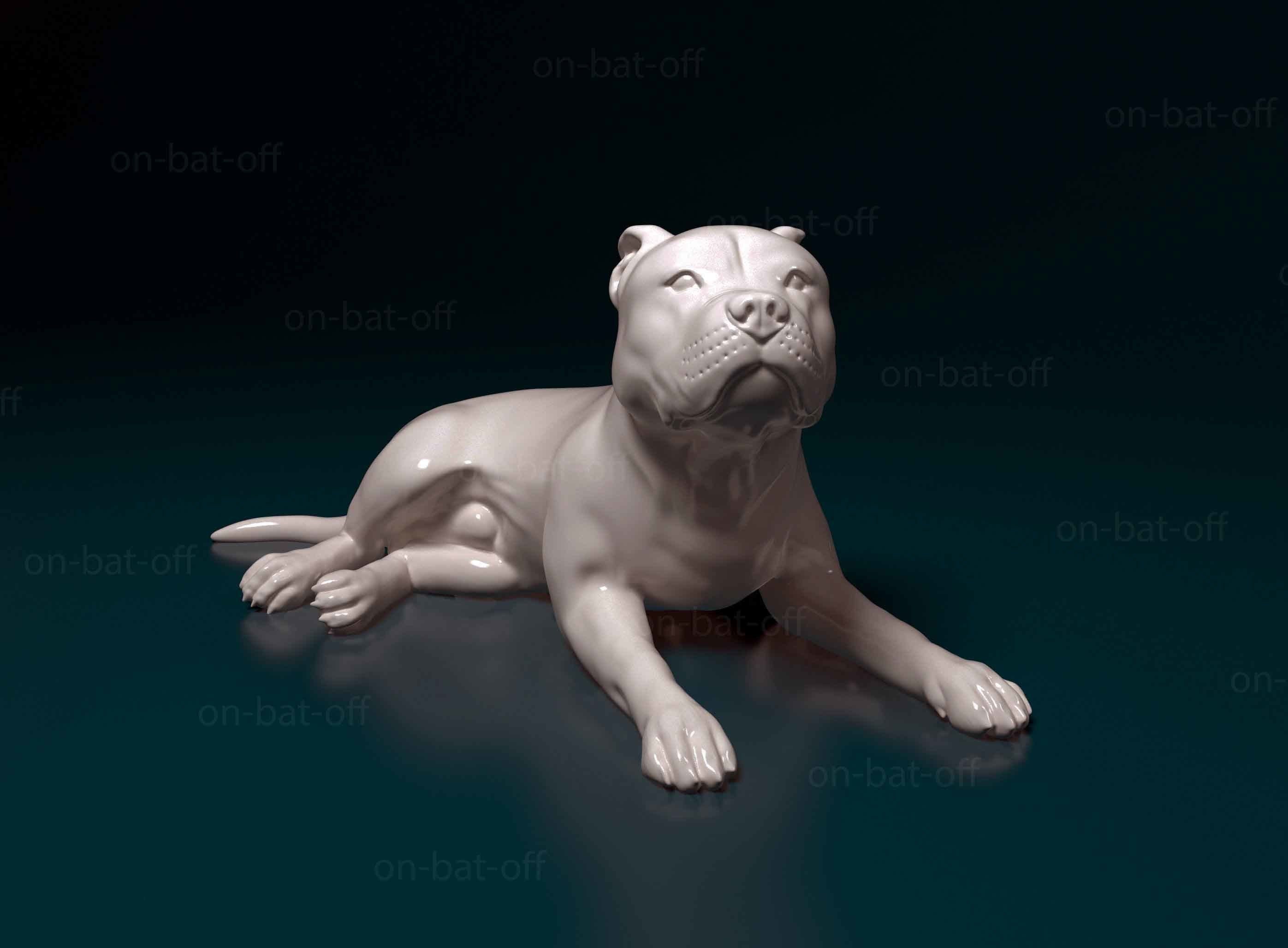 3D Printed Pitbull Dog Statue | Etsy Australia