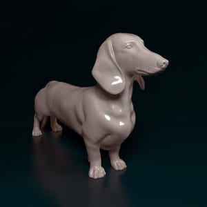 3D Printed Dachshund Dog Sculpture – Realistic Wiener Dog Figurine for Memorial or Home Display