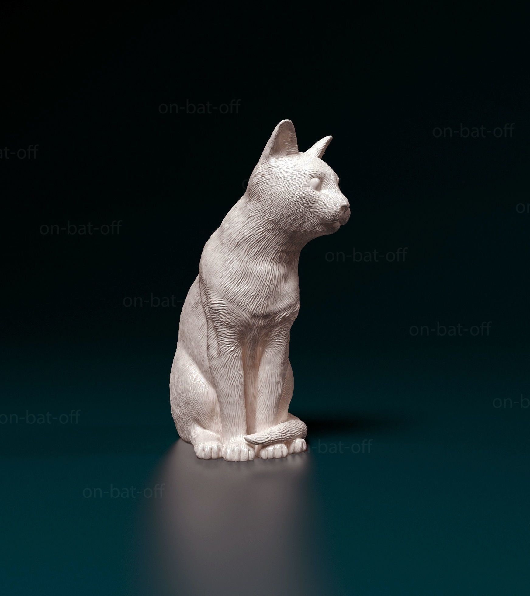 3D Printed Russian Blue Cat Statue Etsy