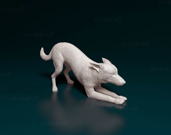 3D Printed Australian Kelpie Dog Statue - Ready-to-paint unpainted printing or painting service by us