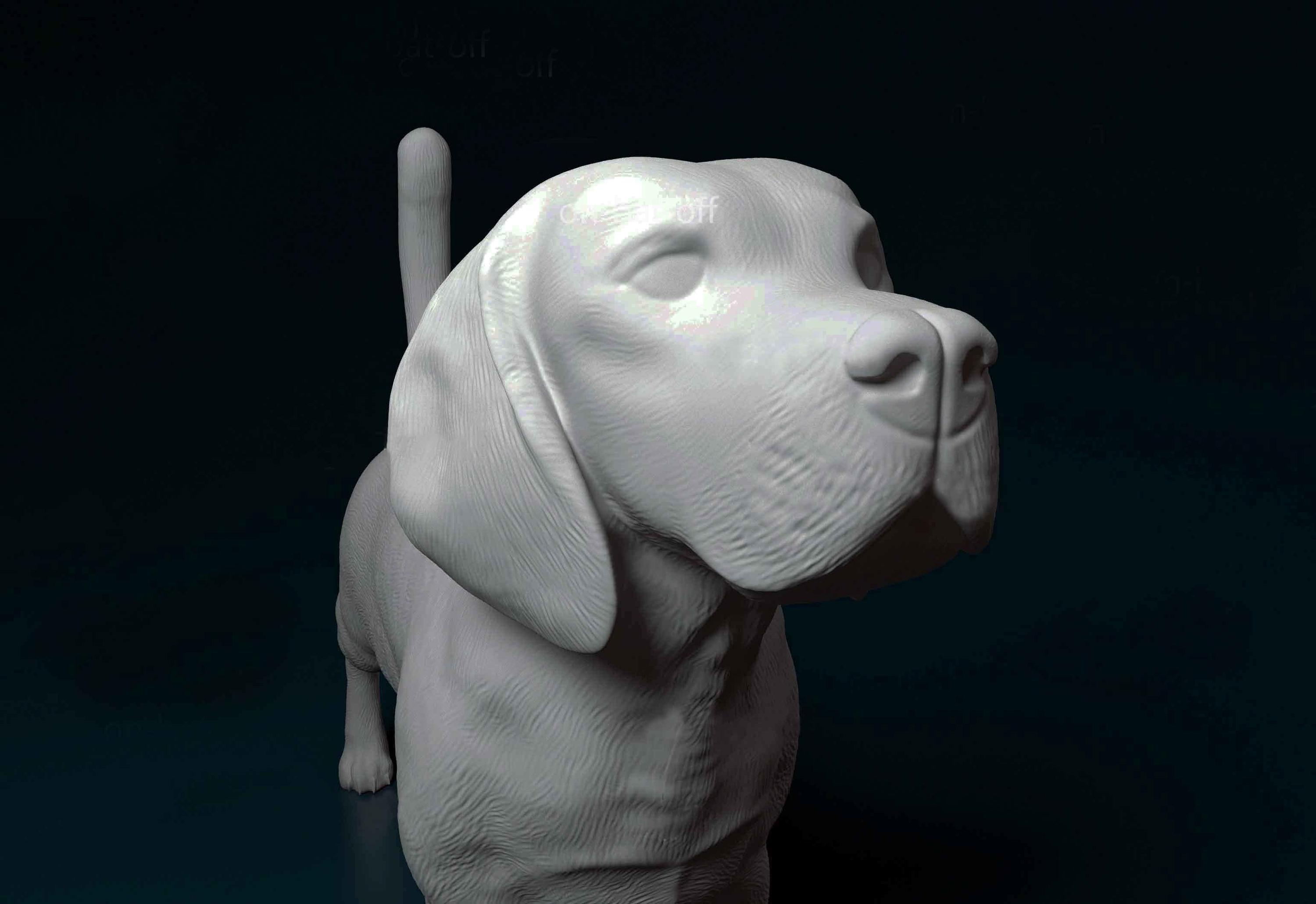 ペットのメモリアルや棚のディスプレイに最適なビーグル犬の3Dプリント 