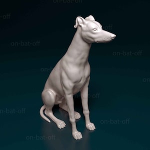 3D Printed Greyhound Dog Statue - Ready-to-paint unpainted printing or painting service by us