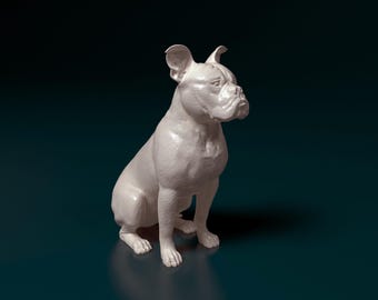 English Bulldog 3D Printed Figurine for Dog Tribute or Home Shelf Display