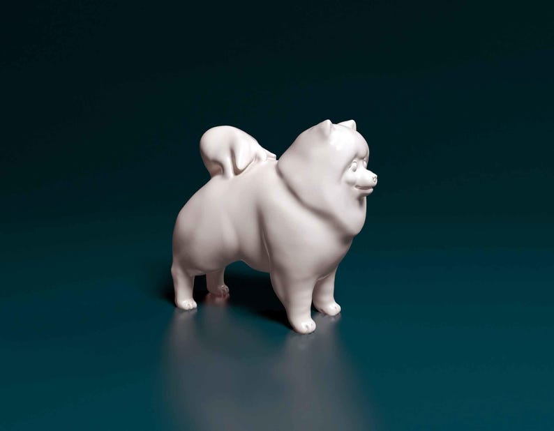 Pomeranian 3D Printed Dog Statue for Pet Memorial or Shelf Display image 2