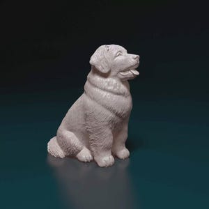 Leonberger Puppy 3D Printed Dog Statue for Pet Memorial or Shelf Display
