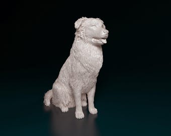 Australian Shepherd Figurine | 3D Printed Aussie Statue | Herding Dog Decor | Pet Memorial Gift | Custom Desktop Puppy Sculpture