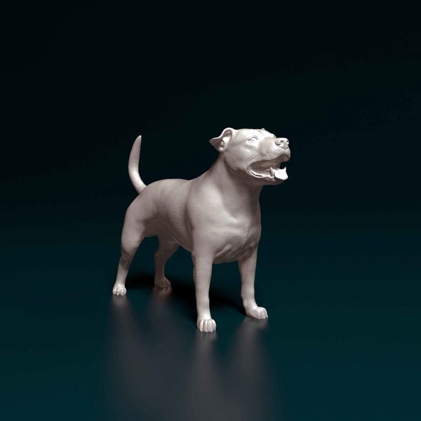 Staffordshire Bull Terrier Figurine 3D Printed Pet Sculpture