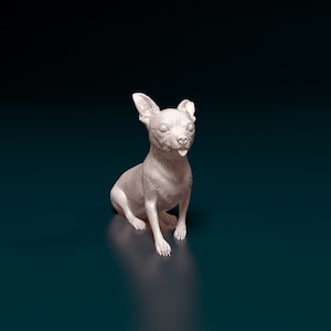 3D Printed Chihuahua Figurine – Small Dog Sculpture, Home Decor, Pet Memorial Gift
