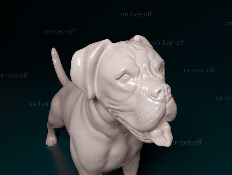 3D Printed Boxer Dog Statue Etsy