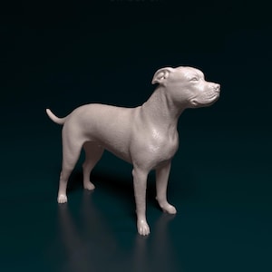 Staffordshire-bulterriër x American Bulldog-beeldje 3D-geprint hondensculptuur voor herdenkings- of rasweergave
