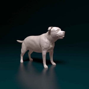 Statua del cane Staffordshire Bull Terrier stampata in 3D - Servizio di stampa o pittura non verniciato pronto per la verniciatura da parte nostra