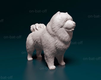 3D Printed Chow-chow Dog Statue - Ready-to-paint unpainted printing or painting service by us