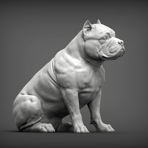 3D Printed American Bully – Realistic Dog Figurine, Pet Memorial Statue, Strong Companion Gift for Dog Lovers