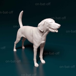 3D Printed American Foxhound Dog Statue - Ready-to-paint unpainted printing or painting service by us