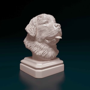 Newfoundland Dog 3D Printed Figurine for Pet Tribute or Shelf Display