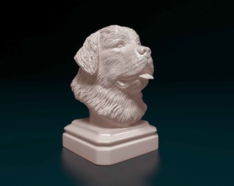 Newfoundland Dog 3D Printed Figurine for Pet Tribute or Shelf Display