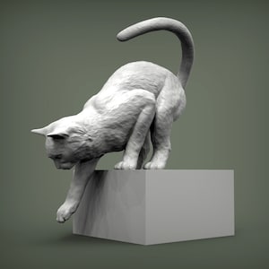 3D Printed Cat – Cute Cat Figurine, Handmade Pet Sculpture, Home Decor Gift