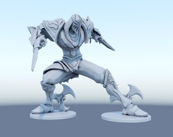 League of Legends Zed Figurine - 3D Printed Collectible for Your Gaming Haven -Ready to Painting