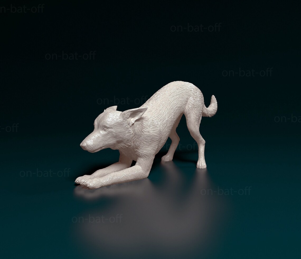 3D Printed Australian Kelpie Dog Statue Readytopaint Etsy