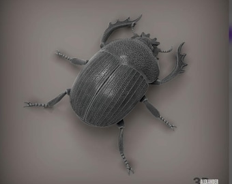 Realistic Scarab Beetle Figurine | 3D Printed Insect Sculpture | Entomology Gift
