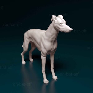 3D Printed Greyhound Dog Statue - Ready-to-paint unpainted printing or painting service by us