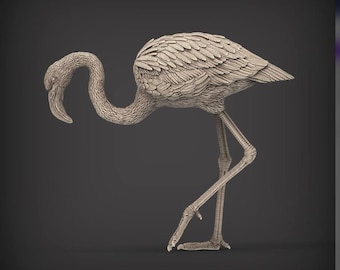 Walking Flamingo Figurine | 3D Printed Bird Sculpture | Tropical Bird Gift