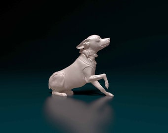 Figura de perro Pinscher miniatura impresa en 3D para conmemoración o exhibición en estanterías