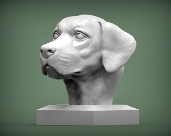 Labrador 3D Printed Dog Statue for Pet Memorial or Shelf Display