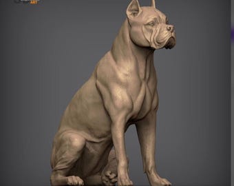 Sitting Cane Corso Figurine | 3D Printed Italian Mastiff Dog Statue | Cane Corso Gift