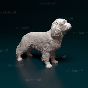 3D Printed Cavalier King Charles Spaniel Dog Statue - Ready-to-paint unpainted printing or painting service by us