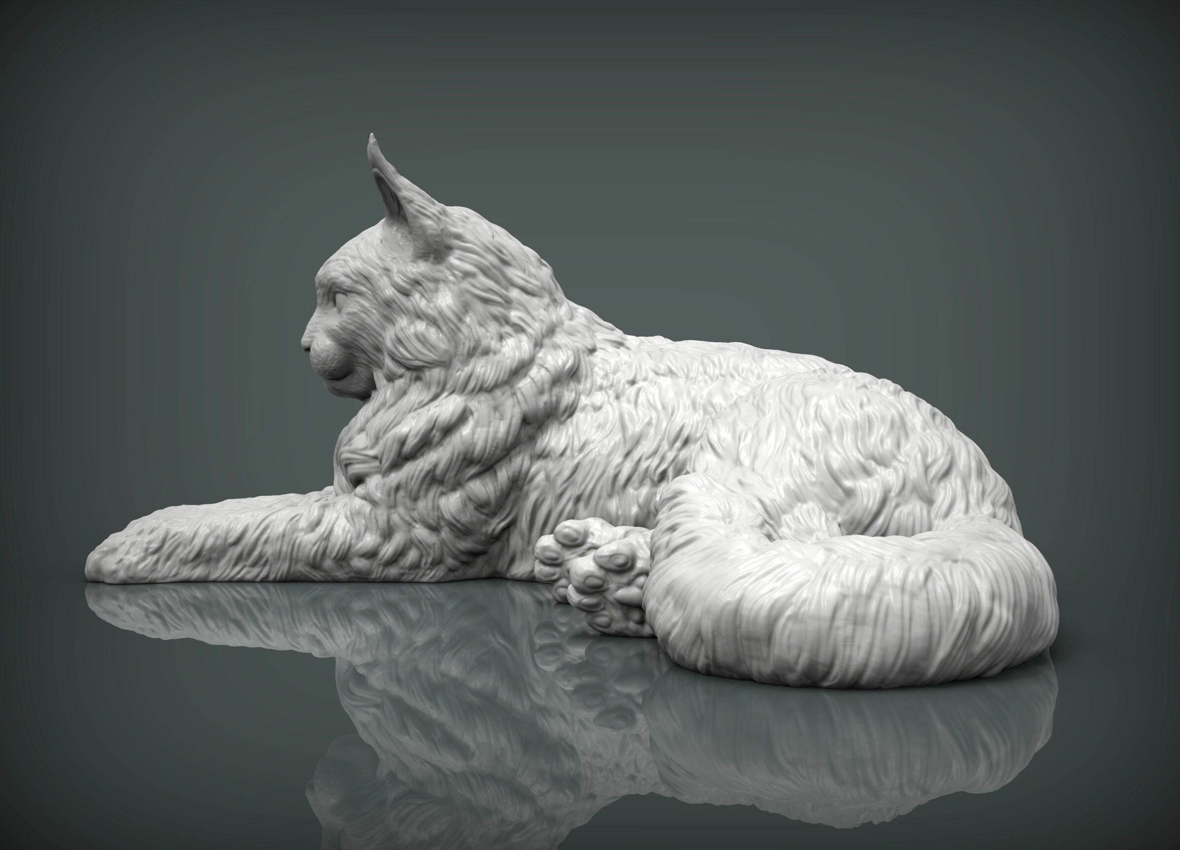 3D Printed Maine Coon Cat Statue Readytopaint Unpainted Etsy Australia