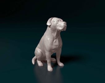 3D Printed American Bulldog Sculpture – Dog Figurine for Home Decor or Pet Memorial Decor