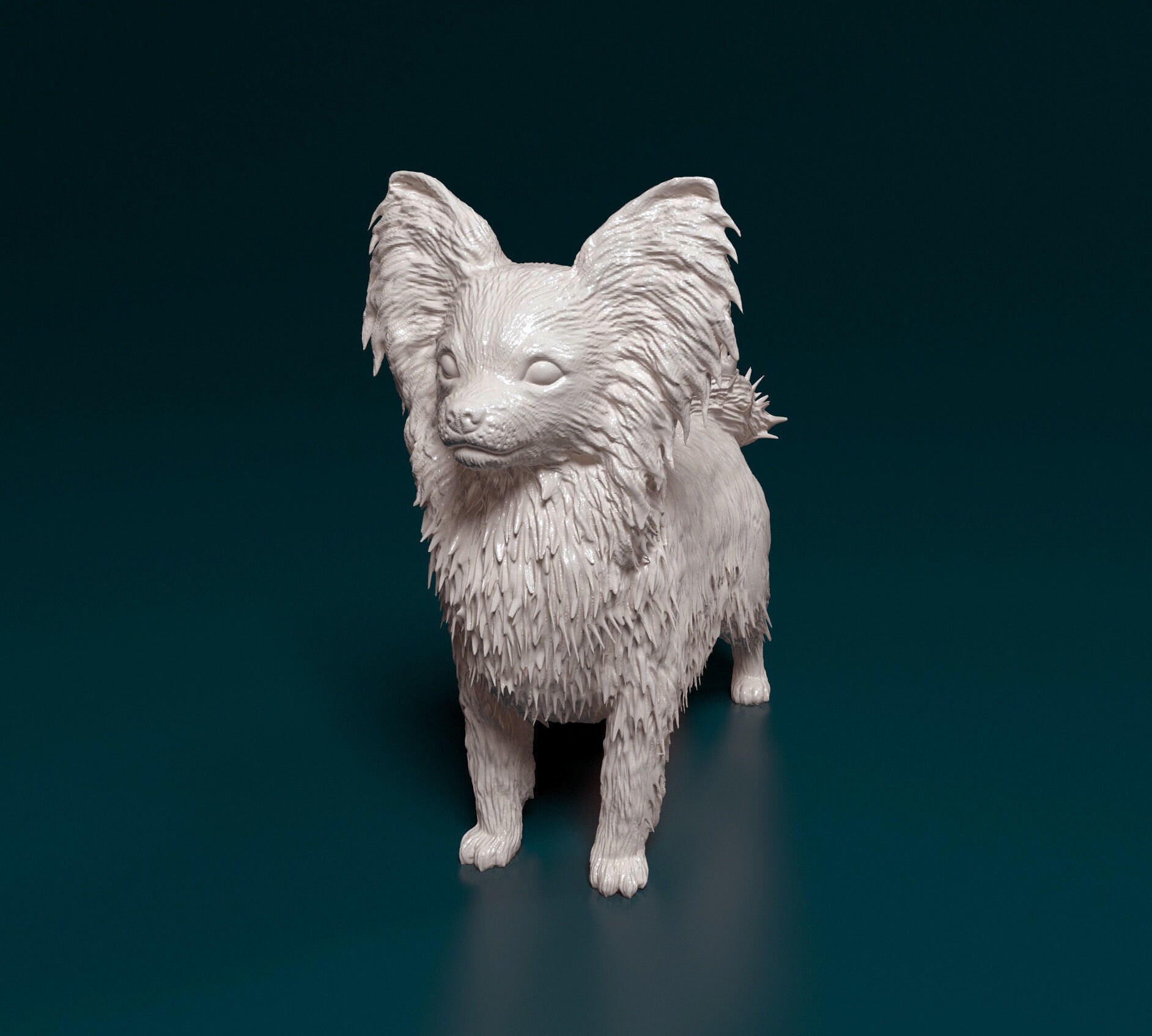3D Printed Papillon Dog Statue | Etsy