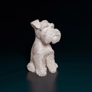Zwergschnauzer 3D Printed Dog Statue for Pet Memorial or Shelf Display