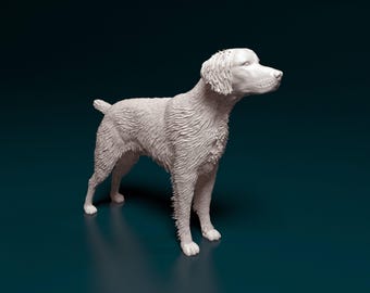 ブリタニーの置物｜3Dプリントのスパニエル犬の像｜鳥猟犬好きへのギフト｜猟犬の装飾｜カスタムデスクトップ子犬彫刻