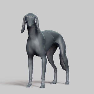 3D Printed Saluki Dog Statue – Elegant Sighthound Figurine, Middle Eastern Dog Decor, Graceful Pet Sculpture