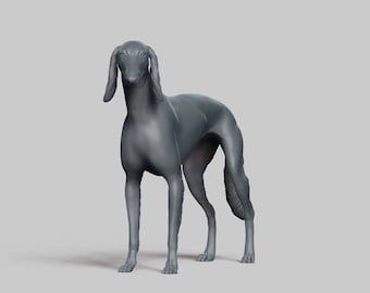 3D Printed Saluki Dog Statue - Ready-to-paint unpainted printing or painting service by us