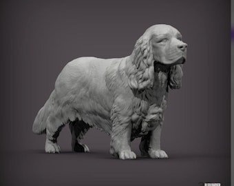 Standing Sussex Spaniel Figurine | 3D Printed Rare Dog Breed Statue | Spaniel Lover Gift