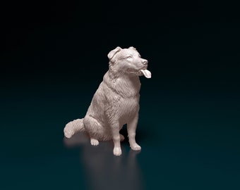 Border Collie Figurine | 3D Printed Herding Dog Statue | Dog Lover Gift | Pet Memorial Decor | Custom Desktop Puppy Sculpture