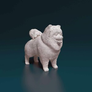 Pomeranian 3D Printed Dog Statue for Pet Memorial or Shelf Display image 1