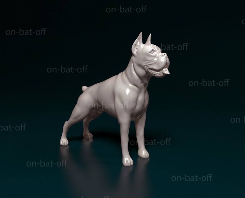 3D Printed Boxer Dog Statue Etsy
