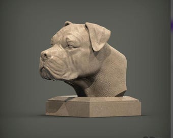 Ca de Bou Dog Bust | 3D Printed Mallorquin Mastiff Sculpture | Dog Lover Gift